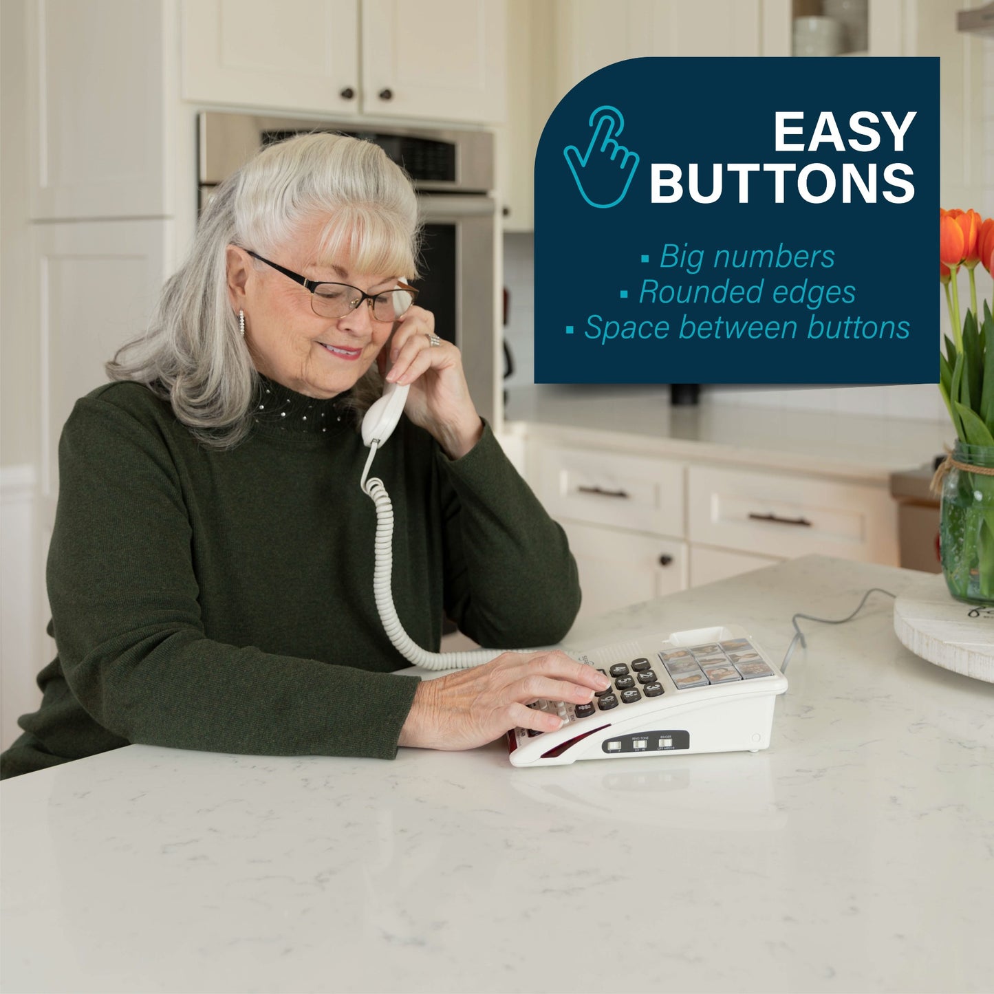 Amplified Big Button Landline Phone With Photo Buttons