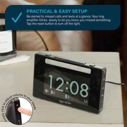 SEREONIC Dual Alarm Clock for Heavy Sleepers – Elderly Assistance Alarms