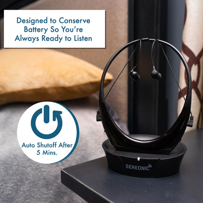 Portable Wireless Headphones for TV Listening – 100 Ft. Range