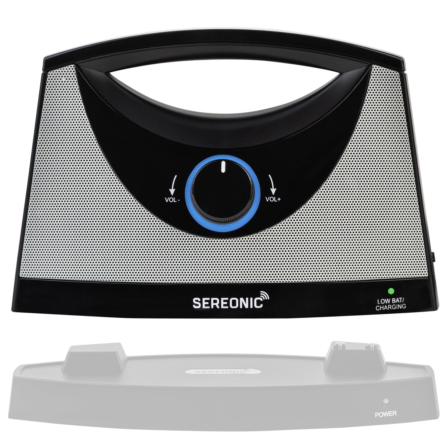 Receiver Only - SEREONIC Portable Wireless TV Speakers for Smart TV - Black & Grey