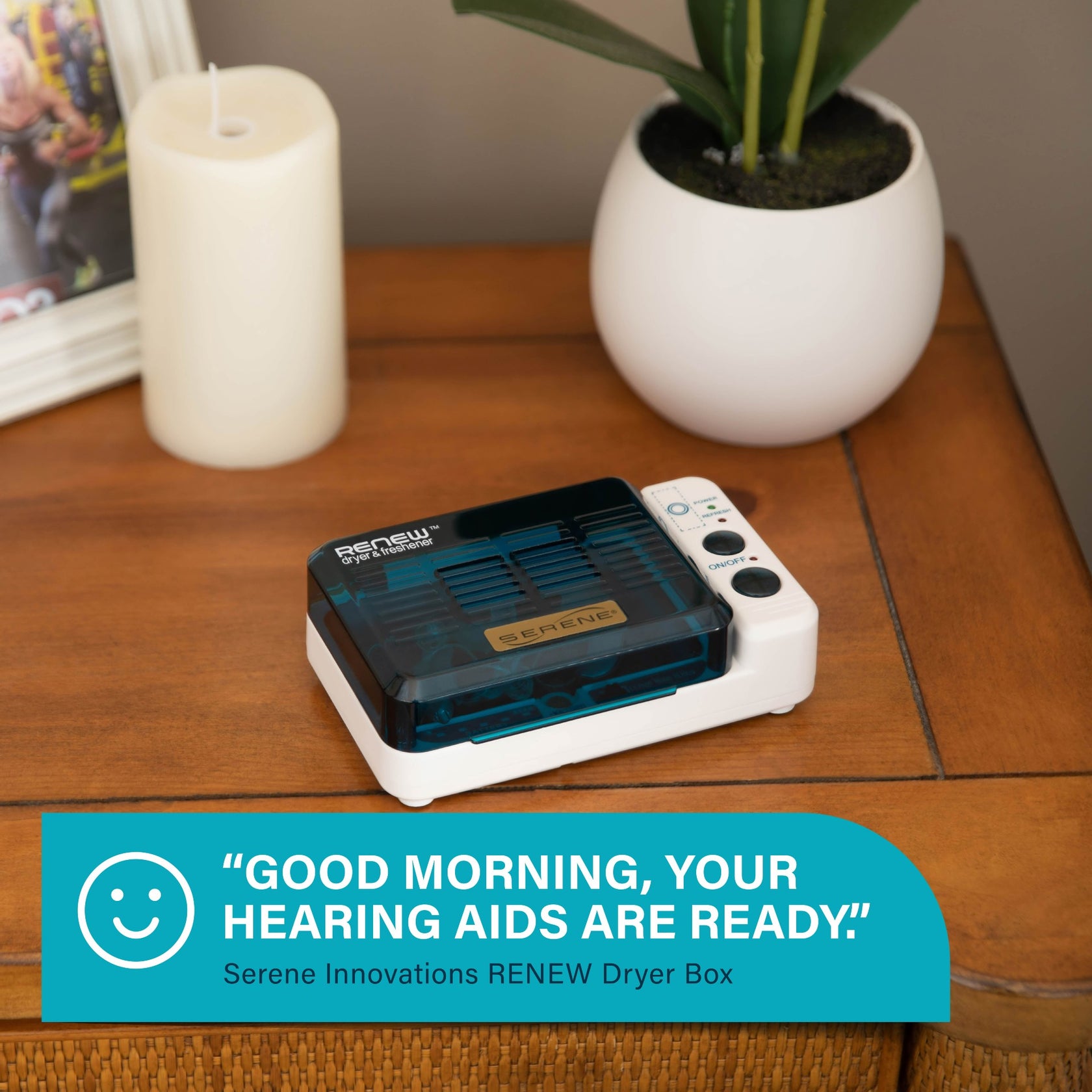 ReNewÂ® Hearing Aid Dryer & Freshener Model DB100 Serene Group, Inc.